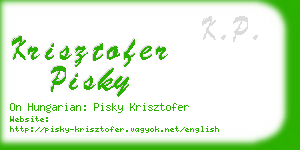 krisztofer pisky business card